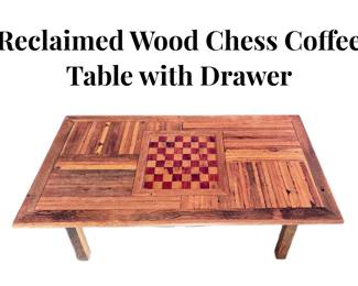 Reclaimed Wood Chess Coffee Table