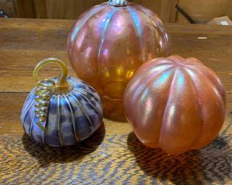 art glass pumpkins