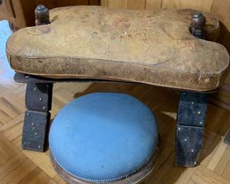camel saddle and foot stool 