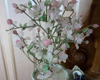 Asian glass floral arrangement