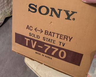 Vintage Sony 770 TV in box with hang tag Transistor 