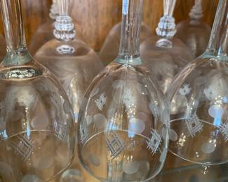 several sets of Mid Century Modern glassware, bar ware