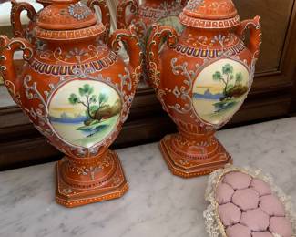Satsuma type vases