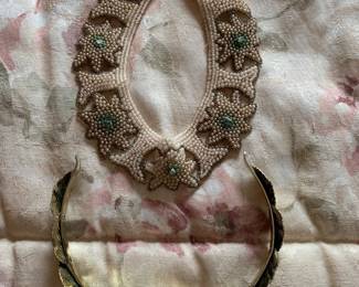 beaded collar and tiara