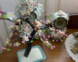 Asian glass floral arrangement