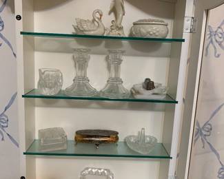 Lenox, clear glass; pair of hanging cabinets