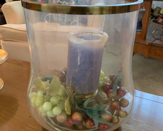 large brass and glass candle holder