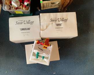 Department 56 airport, airplane, and Cumberland Hall