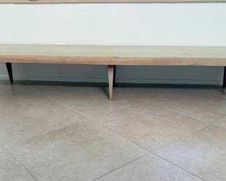 MCM bench coffee table with tapered legs mid century