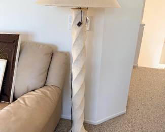 Plaster Spiral Twist Floor Lamp Michael Taylor style