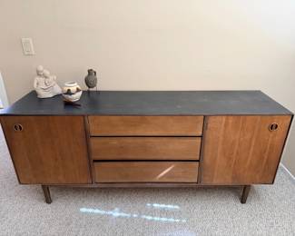 Mid century modern Danish walnut buffet by Stanley Furniture 