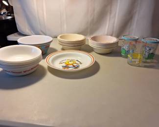 Kellogg Cereal Bowls, Spaghettios And Jelly Jars