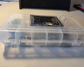 Large Assorted Jewelry Lot with Organizer  Brooches, Earrings, Chains  More