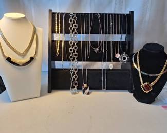 Assorted Statement Necklace Lot  Gold  SilverTone Styles