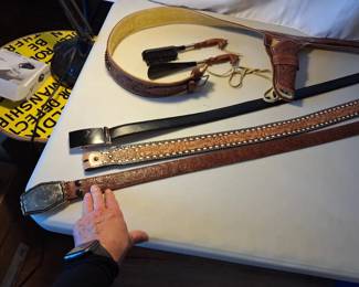 Western Leather Belt  Grooming Accessory Lot