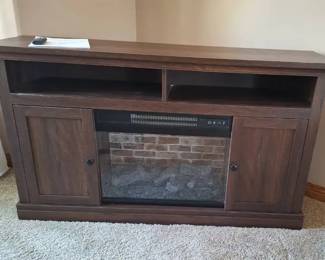 Pleasant Hearth Bayside TV Stand with Electric Fireplace Insert