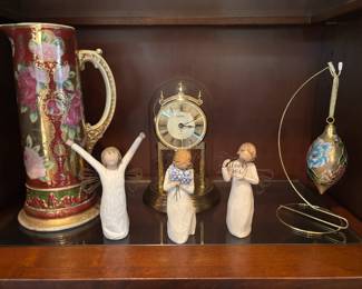 Willow Tree Angels - Seiko clock - antique Royal Nippon Nishiki hand-painted porcelain floral tankard pitcher 