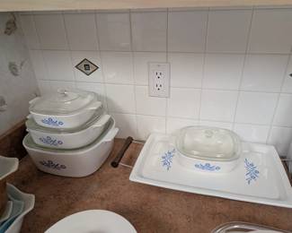 CorningWare Blue Cornflower pattern FULL SET WITH SERVING TRAY