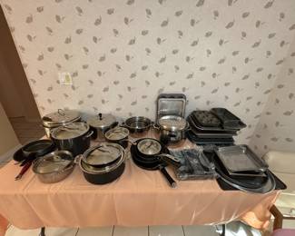 Loads of BRAND NEW pots, pans, and cookware. NIP