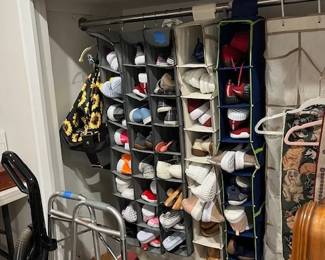 slip on shoes, all size 8, women's shoes, various walkers and canes, brand new travel duffle