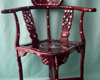  02 Mother Of Pearl Inlay Rosewood Chair