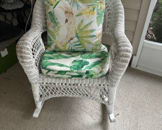 white wicker rocker