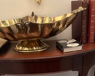 Vintage 24" brass pedistal bowl