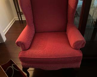 Late 20th Century Pair Ethan Allen Wing Back Armchairs