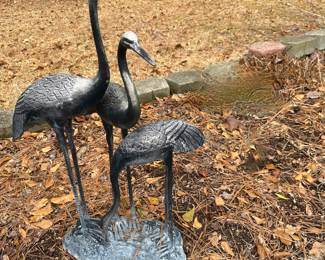 metal crane yard art