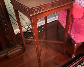 pair of 19th Century English Chinese Chippendale Style Mahogany Tea or Silver Table