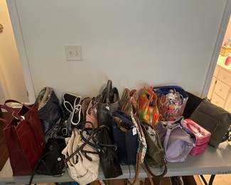 assorted purses