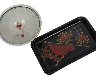 Japanese WWII Saki cup and Serving Tray