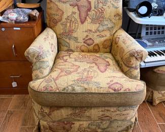 Accent chair with ottoman