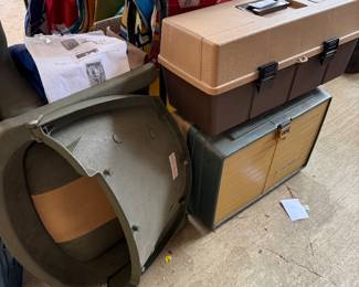 Tackle boxes, fishing items