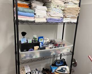 Towels, cosmetic items, irons, shower curtains