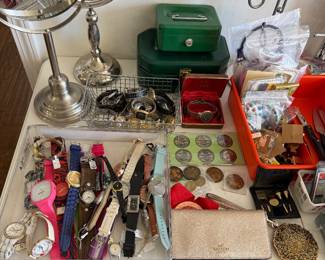 Watches, coins, coach purse