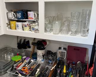 Cups, kitchen utensils