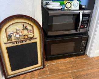 Microwaves, menu board