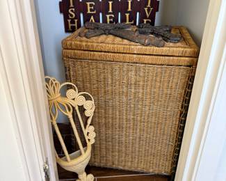 Wicker basket, iron crosses