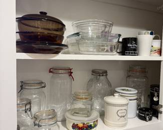 Canisters, glass dishes