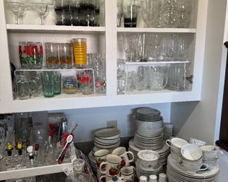 Assorted glassware, dish sets