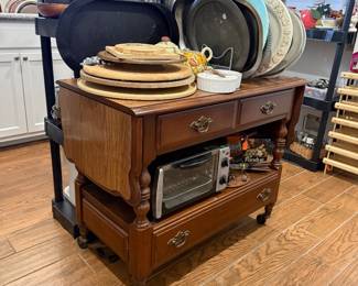 Rolling cart with flip sides