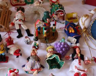 Detail of some of the Christmas ornaments acquired on travels