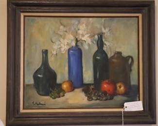 Original oil still life, framed, LR