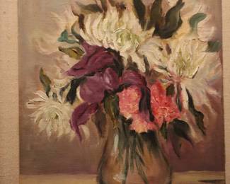 Original floral oil painting, MB