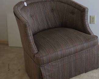 Curved back lounge chair, bedroom size, upstairs