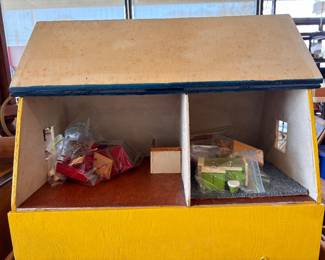 Antique dollhouse and furniture