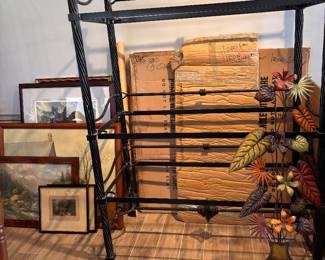 Large Iron shelving unit with glass