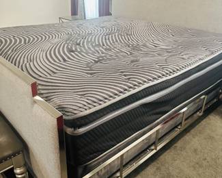 king bed, bedding removed