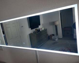 mounted wall mirror with lighting, 21"x64"